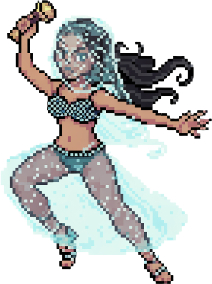 characters you would find in an "๐งโโ๏ธ Arabian Nights Fantasy" sprite pack