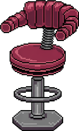 furniture you would find in a "โ Cozy Space Diner" sprite pack