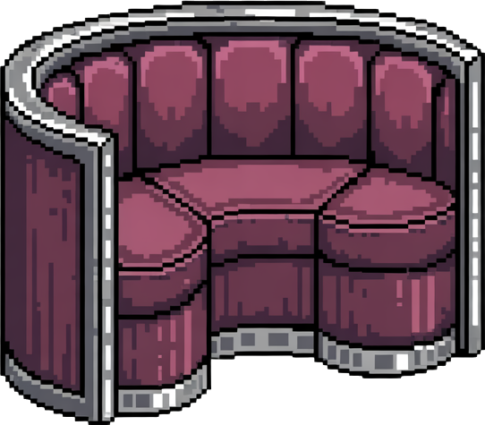 furniture you would find in a "โ Cozy Space Diner" sprite pack