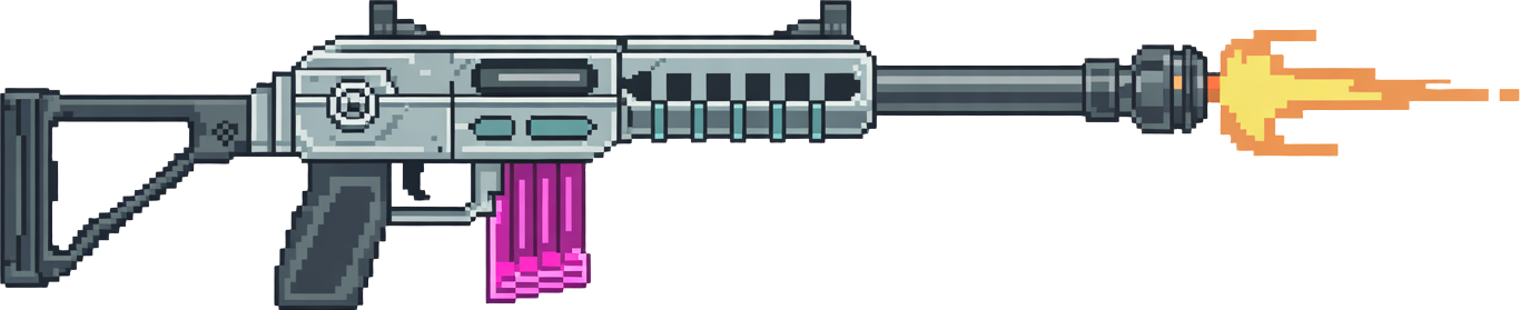 guns you would find in a "๐ผ Neo-Tokyo Alleyways" sprite pack