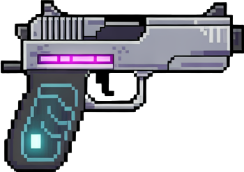guns you would find in a "๐ผ Neo-Tokyo Alleyways" sprite pack