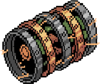 flora you would find in a sprite pack with the description "๐ Cowpunk Frontier Town Steam tractors, robot cattle, neon saloons, sheriff drones. A western powered by milk, gears, and attitude."